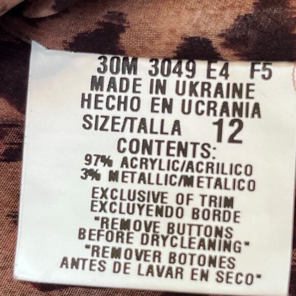 Victor Costa Womens 12 Pink Metallic Long Sleeve Leopard Print Jeweled Blazer - Picture 3 of 9